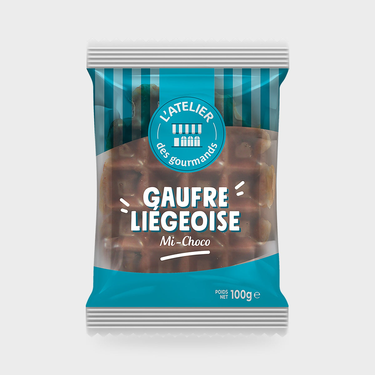 Gaufre mi-chocolat L'Atelier des Gourmands – carton de 24 × 100 g
