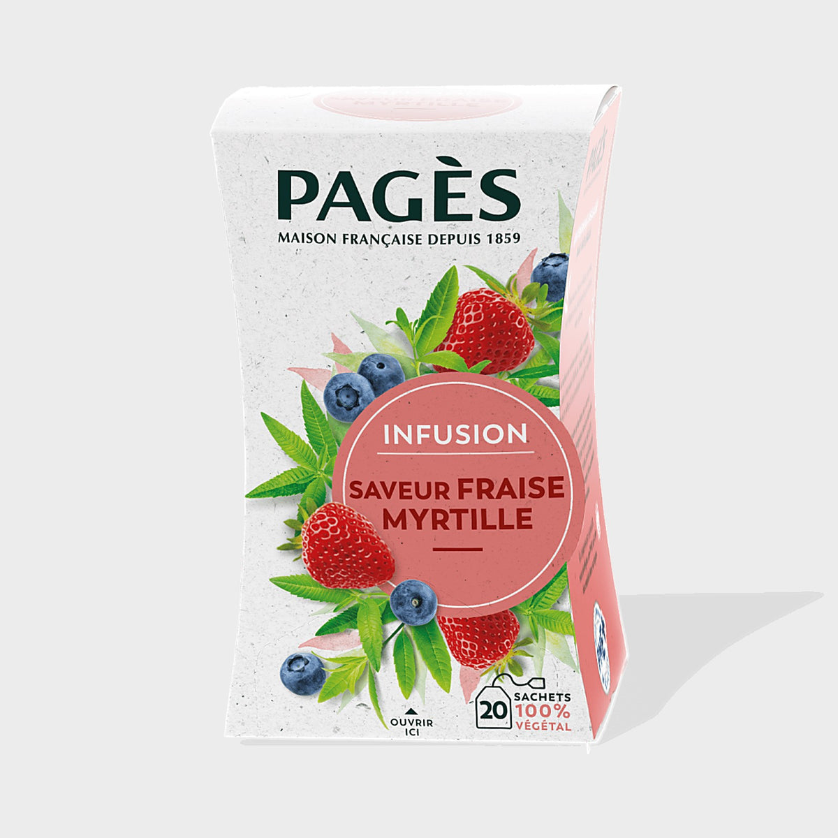Infusion Fraise Myrtille Pagès 20 sachets — visuel produit