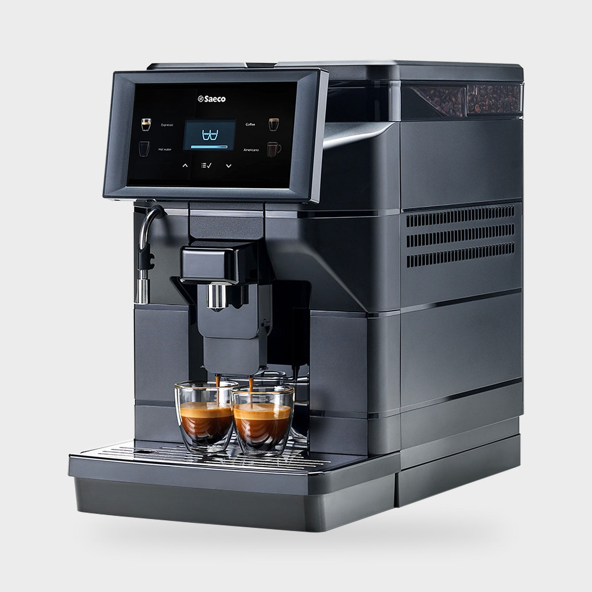 Saeco Aurora B1 vue de côté avec réservoir d'eau 2,5L