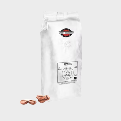 Café en grains Elikan Récolte Cafés Richard 1 kg bio 70% Arabica 30% Robusta français