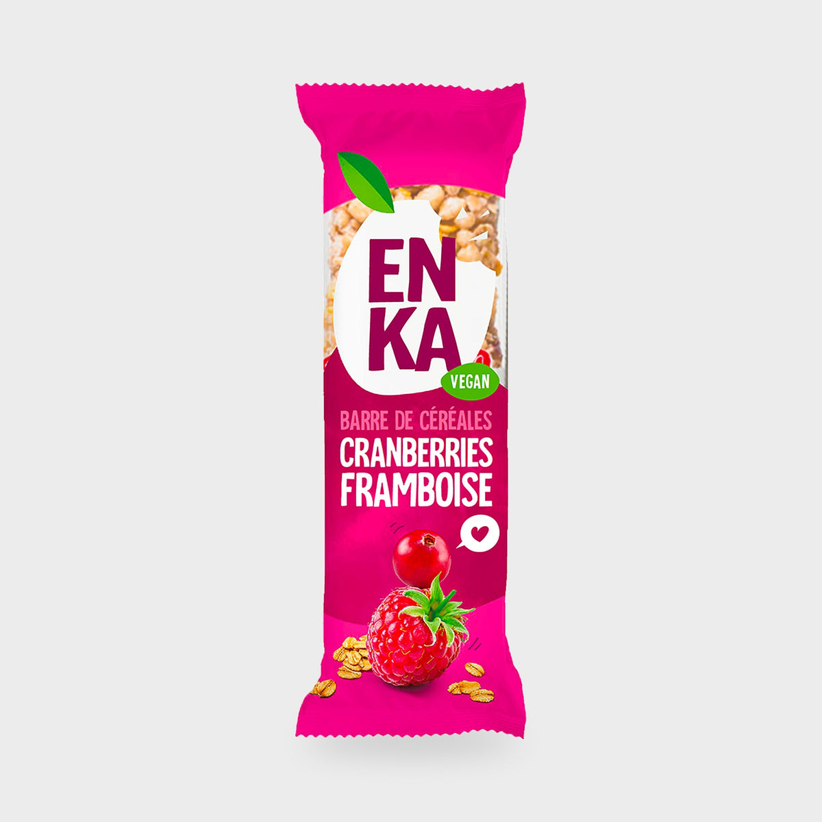 Barre de céréales cranberries framboise Enka – carton de 20 × 45 g