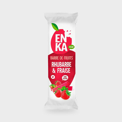 Barre de fruits rhubarbe & fraise Enka – carton de 24 × 32 g