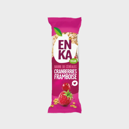 Barre de céréales cranberries framboise Enka – carton de 20 × 45 g