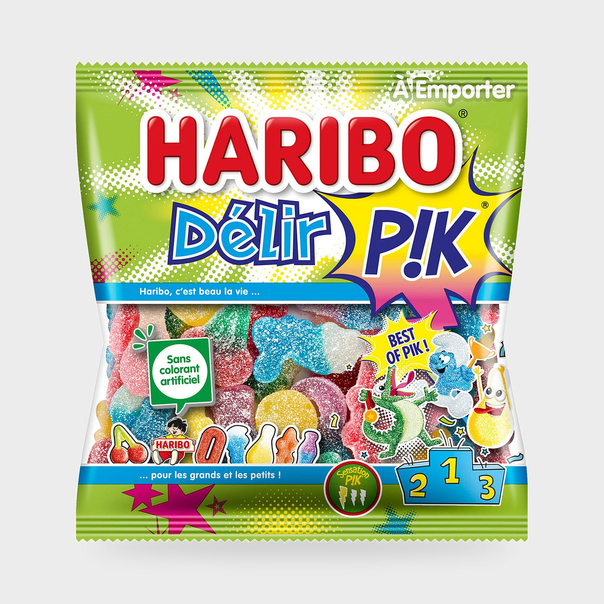 Bonbons Pik acidulés Haribo – carton de 30 × 120 g