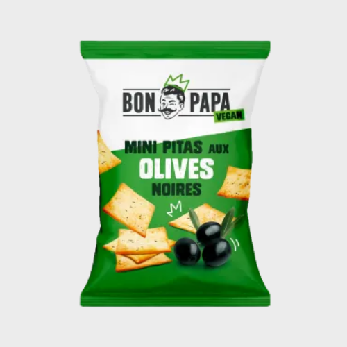 Mini pitas saveur olives Bon Papa – carton de 50 × 30 g