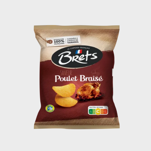 Chips poulet braisé Bret's – carton de 32 × 25 g