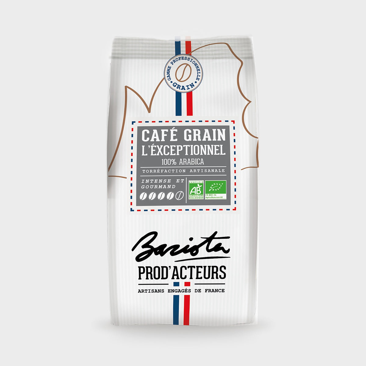 Café en grains L'Exceptionnel Les Prod'acteurs 1 kg 100% Arabica bio équitable Sud-Ouest