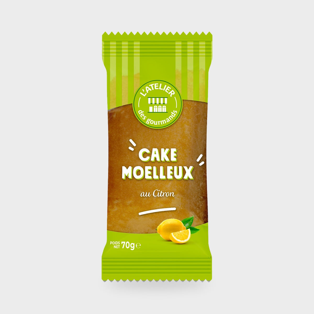 Cake au citron L'Atelier des Gourmands – carton de 30 × 70 g