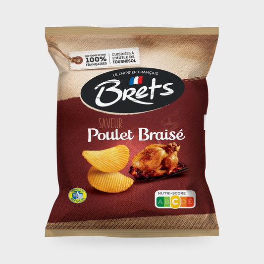 Chips poulet braisé Bret's – carton de 32 × 25 g