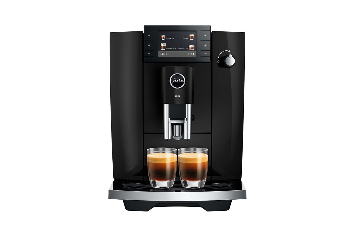 Machine à café Jura E6 Piano Black vue de face