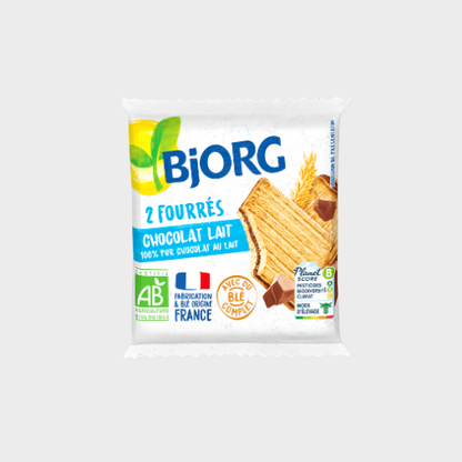 Fourrés chocolat au lait bio Bjorg – carton de 10 × 50 g