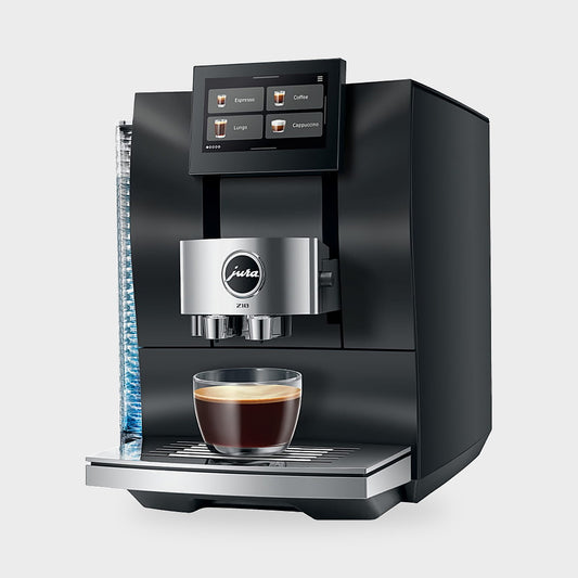 Machine à café Jura Z10 Obsidian Black vue de face, 51 spécialités