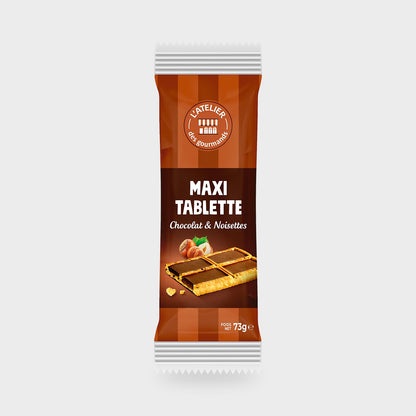 Maxi tablette noisette L'Atelier des Gourmands – carton de 20 × 73 g