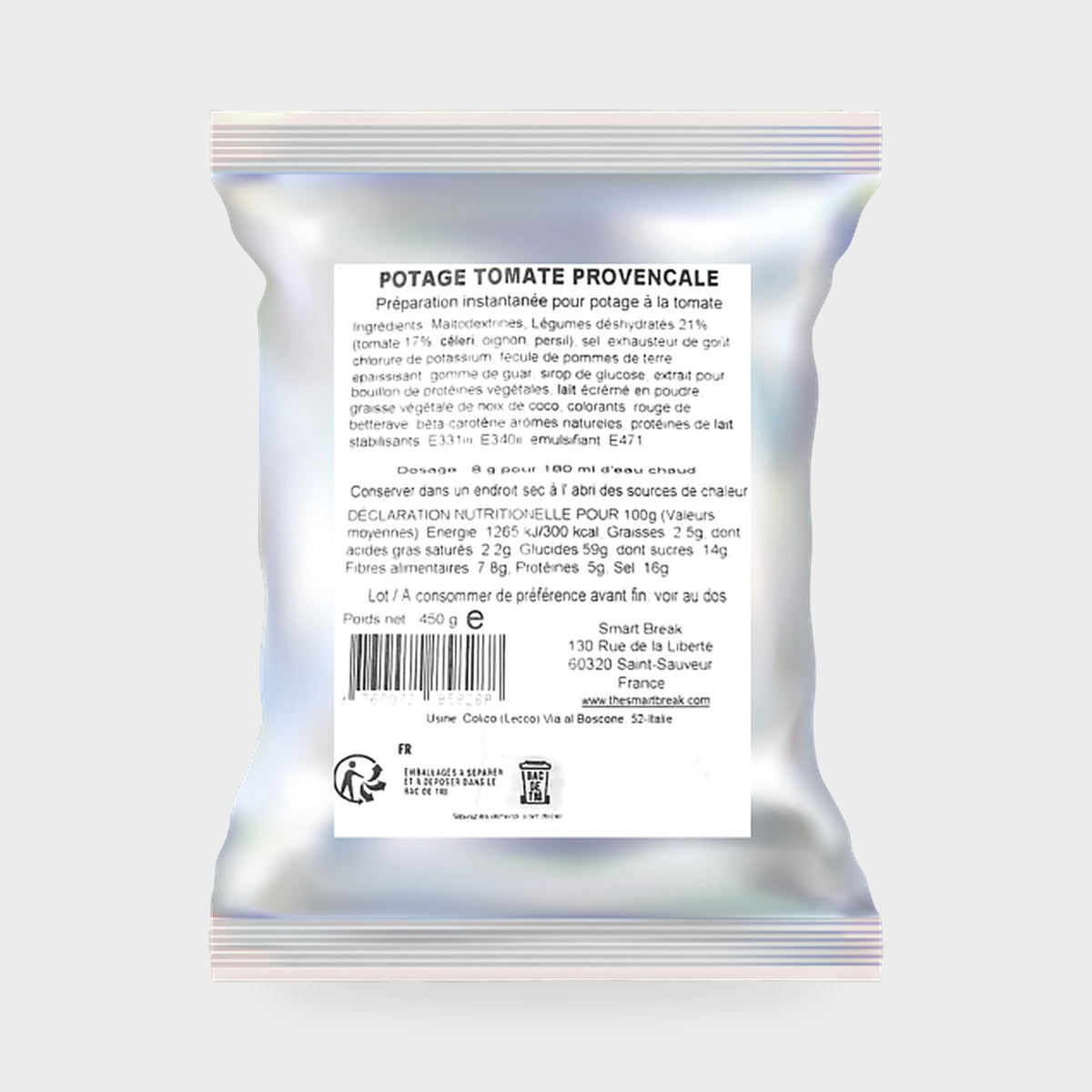 Sachet de potage tomate provençale Smart Break 450 g pour distributeur automatique