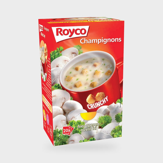 Boîte de 20 sachets de soupe Royco Crunchy champignons avec croûtons