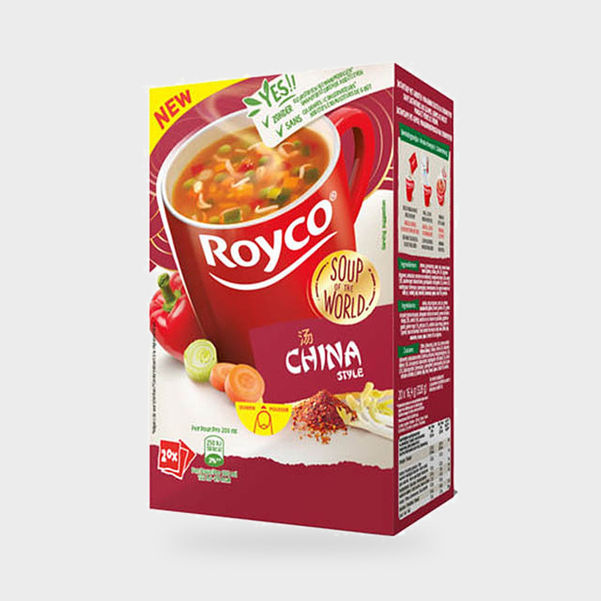 Boîte de 20 sachets de soupe Royco Minute Soup China Style