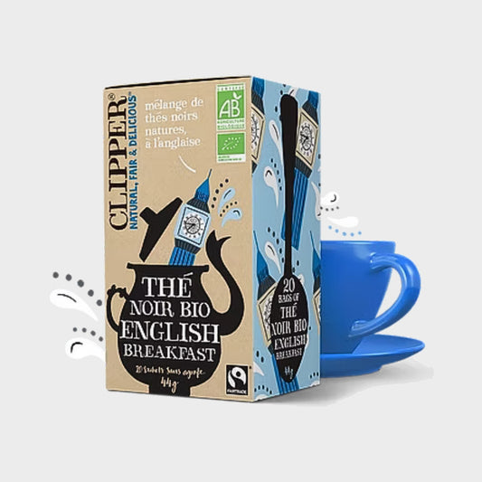 Boîte Clipper English Breakfast, 20 sachets de thé noir bio équitable