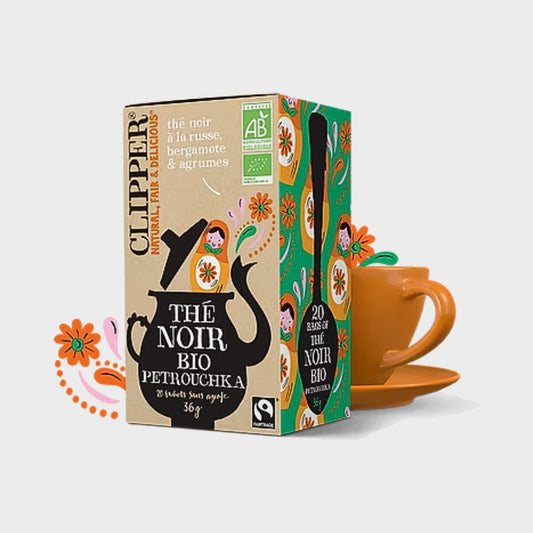 Boîte Clipper thé noir Petrouchka, 20 sachets bio équitable