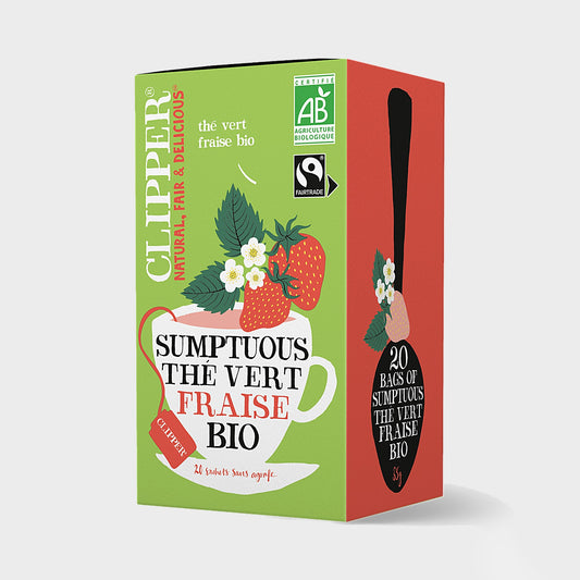 Thé Vert Fraise Clipper 20 sachets — visuel produit