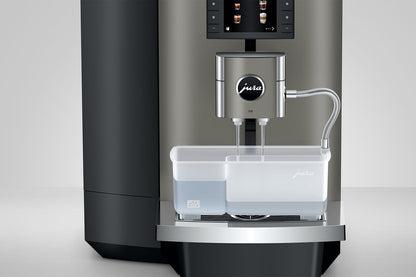 Jura X10 Dark Inox avec récipient à lait